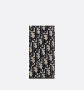 Vertical Long Wallet • Beige and Black Dior Oblique Jacquard