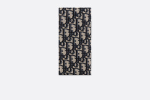 Vertical Long Wallet • Beige and Black Dior Oblique Jacquard
