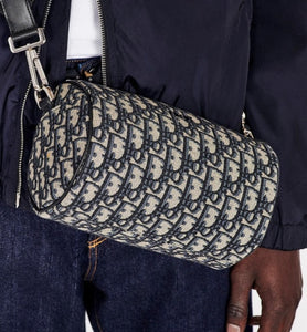 Roller Messenger Bag • Beige and Black Dior Oblique Jacquard