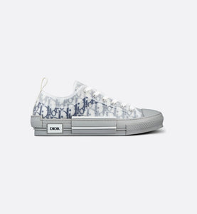 B23 Low-Top Sneaker • White and Navy Blue Dior Oblique Canvas