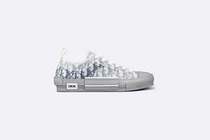 B23 Low-Top Sneaker • White and Navy Blue Dior Oblique Canvas