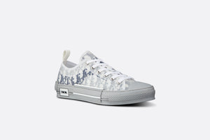 B23 Low-Top Sneaker • White and Navy Blue Dior Oblique Canvas