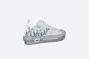 B23 Low-Top Sneaker • White and Navy Blue Dior Oblique Canvas