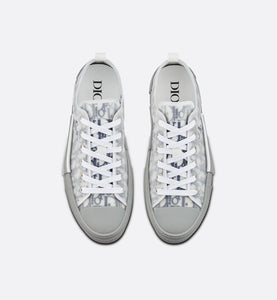 B23 Low-Top Sneaker • White and Navy Blue Dior Oblique Canvas