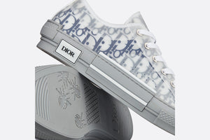 B23 Low-Top Sneaker • White and Navy Blue Dior Oblique Canvas