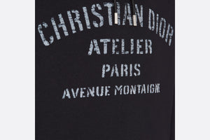 Oversized 'Christian Dior Atelier' Hooded Sweatshirt • Black Cotton Fleece