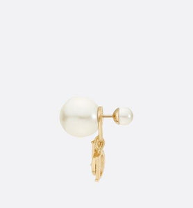 Dior Tribales Earrings • Gold-Finish Metal, White Resin Pearls and White Crystals