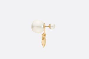Dior Tribales Earrings • Gold-Finish Metal, White Resin Pearls and White Crystals