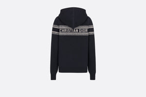 Reversible Zipped Cardigan with Hood • Blue Dior Oblique Cashmere