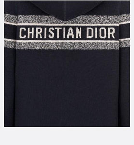 Reversible Zipped Cardigan with Hood • Blue Dior Oblique Cashmere