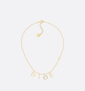 Dio(r)evolution Necklace • Gold-Finish Metal and White Crystals