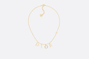 Dio(r)evolution Necklace • Gold-Finish Metal and White Crystals