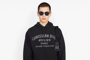 Oversized 'Christian Dior Atelier' Hooded Sweatshirt • Black Cotton Fleece