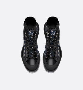 Combat Boot • Black Smooth Calfskin with Beige and Black Dior Oblique Jacquard