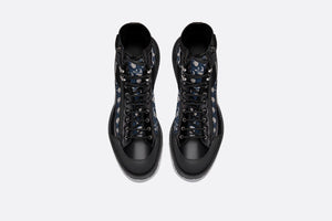 Combat Boot • Black Smooth Calfskin with Beige and Black Dior Oblique Jacquard