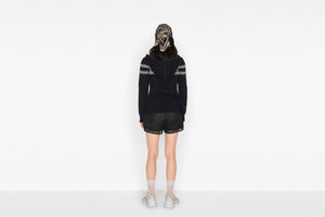 Reversible Zipped Cardigan with Hood • Blue Dior Oblique Cashmere