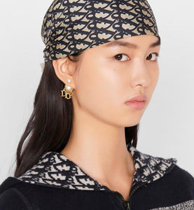 Dior Tribales Earrings • Gold-Finish Metal, White Resin Pearls and White Crystals