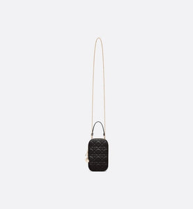 Lady Dior Phone Holder • Black Cannage Lambskin