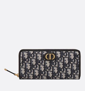 30 Montaigne Wallet • Blue Dior Oblique Jacquard