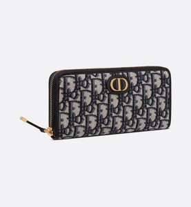 30 Montaigne Wallet • Blue Dior Oblique Jacquard