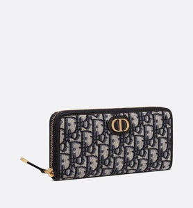 30 Montaigne Wallet • Blue Dior Oblique Jacquard