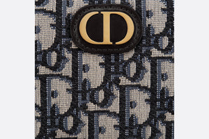 30 Montaigne Wallet • Blue Dior Oblique Jacquard