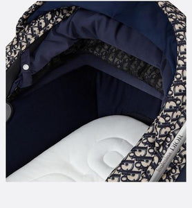 Bassinet and Stroller Combo • Blue and Beige Water-Repellent Canvas with Dior Oblique Print