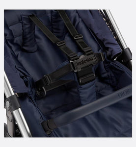 Bassinet and Stroller Combo • Blue and Beige Water-Repellent Canvas with Dior Oblique Print