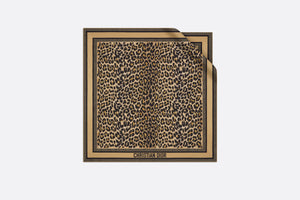 Diortwin Mizza Square Scarf • Beige Multicolor Silk Twill