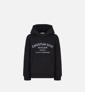 'Christian Dior Atelier' Hooded Sweatshirt • Black Cotton Fleece