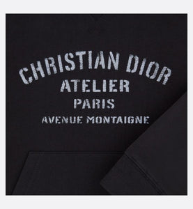 'Christian Dior Atelier' Hooded Sweatshirt • Black Cotton Fleece