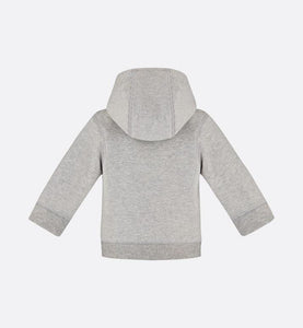 'Christian Dior Atelier' Zipped Hooded Sweatshirt • Light Gray Cotton Fleece