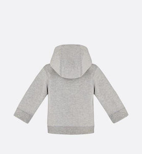 'Christian Dior Atelier' Zipped Hooded Sweatshirt • Light Gray Cotton Fleece