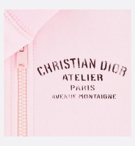 'Christian Dior Atelier' Zipped Hooded Sweatshirt • Pale Pink Cotton Fleece