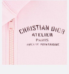 'Christian Dior Atelier' Zipped Hooded Sweatshirt • Pale Pink Cotton Fleece