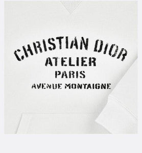 Christian Dior Atelier Hooded Sweatshirt White Cotton Fleece Curated Sense