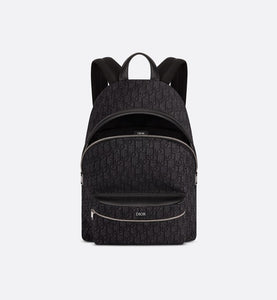 Rider Backpack • Black Dior Oblique Jacquard