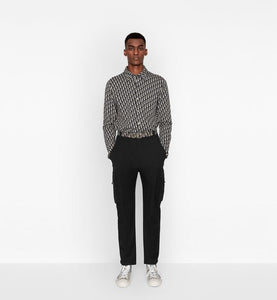 Dior Oblique Overshirt • Beige and Navy Blue Cotton Knit