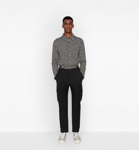 Dior Oblique Overshirt • Beige and Navy Blue Cotton Knit