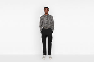 Dior Oblique Overshirt • Beige and Navy Blue Cotton Knit