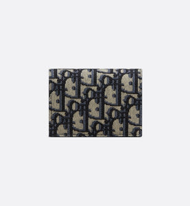 Business Card Holder • Beige and Black Dior Oblique Jacquard