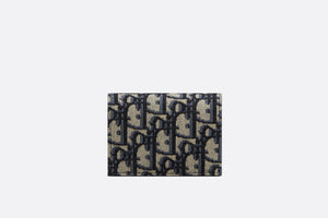 Business Card Holder • Beige and Black Dior Oblique Jacquard