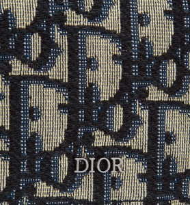 Business Card Holder • Beige and Black Dior Oblique Jacquard