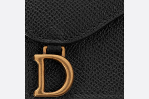 Saddle Flap Card Holder • Black Grained Calfskin