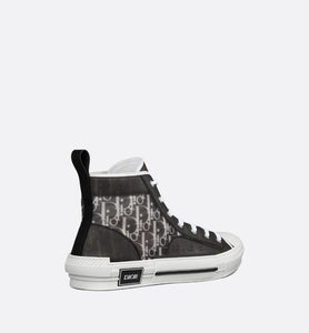 B23 High-Top Sneaker • Black and White Dior Oblique Canvas