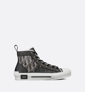 B23 High-Top Sneaker • Black and White Dior Oblique Canvas