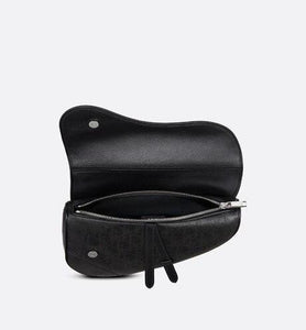 Saddle Bag • Black Dior Oblique Galaxy Leather