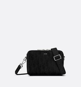 Messenger Pouch • Black Dior Oblique Galaxy Leather
