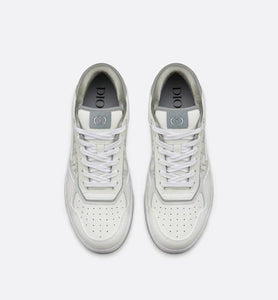 B27 Low-Top Sneaker • White and Gray Smooth Calfskin with White Dior Oblique Galaxy Leather