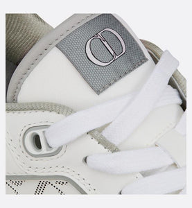 B27 Low-Top Sneaker • White and Gray Smooth Calfskin with White Dior Oblique Galaxy Leather